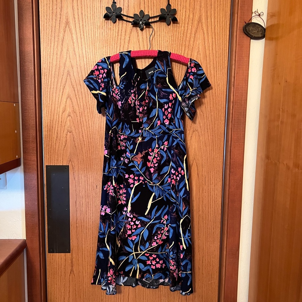 Anthropologie Floral Dress by Mauve Open Shoulder